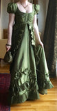 Stetnode Vintage A Line Square Neckline Green Long Length Prom Dresses Birthday Outfits C3558