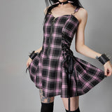 Stetnode Alternative zipper ribbon suspender dress