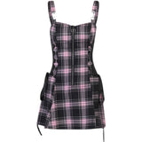 Stetnode Alternative zipper ribbon suspender dress