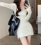 Stetnode summer dress spring outfit Calynda Knitted Lace Mini Dress