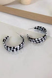 Stetnode Checkerboard Half Ring Earrings