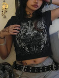 Stetnode Grungy Sword Black Crop Top