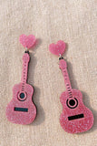 Stetnode Glitter Guitar Earrings