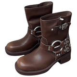 Stetnode Grunge Sleaze Motorcycle Buckle Boots