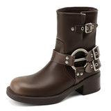 Stetnode Grunge Sleaze Motorcycle Buckle Boots