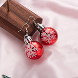 Stetnode Creative Christmas Resin Ball Ear Hook Earrings For Women Star Snowflake Shiny Sequins Round Ball Dangle Earring Xmas Jewelry