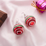 Stetnode Creative Christmas Resin Ball Ear Hook Earrings For Women Star Snowflake Shiny Sequins Round Ball Dangle Earring Xmas Jewelry