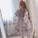 Stetnode Ruffled Puff Sleeve Bowtie Princesscore Dress