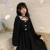 Stetnode Ruffled Puff Sleeve Bowtie Princesscore Dress