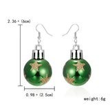 Stetnode Creative Christmas Resin Ball Ear Hook Earrings For Women Star Snowflake Shiny Sequins Round Ball Dangle Earring Xmas Jewelry