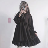 Stetnode Ruffled Puff Sleeve Bowtie Princesscore Dress