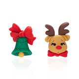 Stetnode Creative Kawaii Bear Santa Claus Deer Asymmetric Earrings For Women Cute Snowman Baby Earrings Christmas Jewelry New Year Gifts