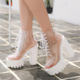 Stetnode Clear Lace Up Heels