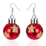 Stetnode Creative Christmas Resin Ball Ear Hook Earrings For Women Star Snowflake Shiny Sequins Round Ball Dangle Earring Xmas Jewelry