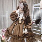 Stetnode Ruffled Puff Sleeve Bowtie Princesscore Dress