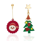 Stetnode Creative Kawaii Bear Santa Claus Deer Asymmetric Earrings For Women Cute Snowman Baby Earrings Christmas Jewelry New Year Gifts