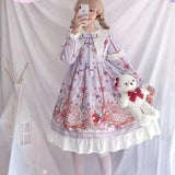 Stetnode Ruffled Puff Sleeve Bowtie Princesscore Dress