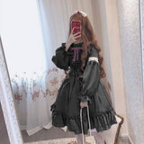 Stetnode Ruffled Puff Sleeve Bowtie Princesscore Dress