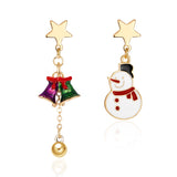 Stetnode Creative Kawaii Bear Santa Claus Deer Asymmetric Earrings For Women Cute Snowman Baby Earrings Christmas Jewelry New Year Gifts