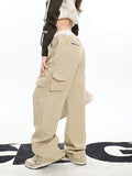 Stetnode back to school spring outfit Gemma Solid Color Multi Pocket Cargo Straight Leg Pants