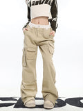 Stetnode back to school spring outfit Gemma Solid Color Multi Pocket Cargo Straight Leg Pants