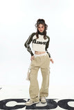 Stetnode back to school spring outfit Gemma Solid Color Multi Pocket Cargo Straight Leg Pants