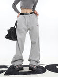 Stetnode back to school spring outfit RVNTENG Solid Color Baggy Loose Sweatpants