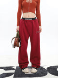 Stetnode back to school spring outfit RVNTENG Solid Color Baggy Loose Sweatpants