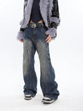 Stetnode back to school spring outfit Braelyn Washed Denim Blue Patchwork Jeans Pants