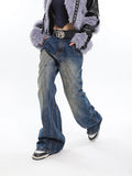 Stetnode back to school spring outfit Braelyn Washed Denim Blue Patchwork Jeans Pants