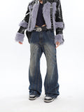 Stetnode back to school spring outfit Braelyn Washed Denim Blue Patchwork Jeans Pants