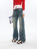 Stetnode back to school spring outfit Lainey Washed Denim Straight Leg Jeans Pants