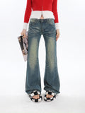 Stetnode back to school spring outfit Lainey Washed Denim Straight Leg Jeans Pants