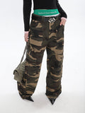 Stetnode back to school spring outfit Alissa Army Green Camouflage Straight Leg High Waist Cargo Pants