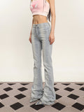 Stetnode back to school spring outfit Jen Denim Blue Washed Vintage Slim Gradient Micro Flared Jeans Pants