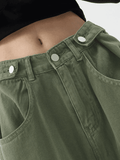 Stetnode Women jeans y2k Jean boyfriend baggy vert boutonné