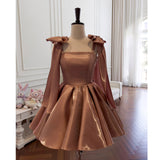 homecoming dresses French Retro Pettiskirt Bow Design Waist-Tight Birthday Short Banquet Dress Sling Dress