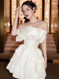 dress Vietnam Designer Three-Dimensional Pleated Fan-Shaped Mesh Cake Skirt Party Waist Tube Top Dress 30008