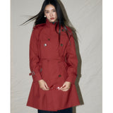 2000s fashion Shengdu 24 New Korean Style Early Autumn High-End Fashion Ankela Red Casual Mid-Length Women's Trench Coat