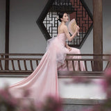 outfit New Studio Photography Theme Clothing Retro Outdoor Garden Style New Chinese Pink Couple Trailing Wedding Dress