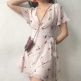 Stetnode 60s Style Cherry Wrap Dress