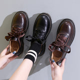 Foot Beauty Power Japanese Style Leather Shoes Women's Preppy Style New Retro Lace-up Dress JK Uniform Shoes