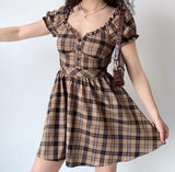 Stetnode Zandria Plaid Bustier Dress ~