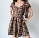 Stetnode Zandria Plaid Bustier Dress ~