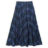 dream clothes Retro Plaid Pleated Large Swing Skirt Women's Autumn and Winter High Waist Elastic Long A- line Skirt