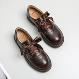 Foot Beauty Power Japanese Style Leather Shoes Women's Preppy Style New Retro Lace-up Dress JK Uniform Shoes