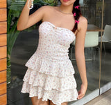 Stetnode summer dress spring outfit Elleana Strapless Mini Ruffle Dress