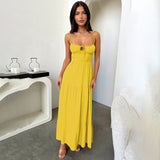 summer outfits inspo Yj682 Summer New Lace-up Waist Dress Style Strap Backless a Swing Holiday Dress Women's Clothing