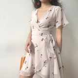 Stetnode 60s Style Cherry Wrap Dress