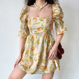 Stetnode Sweet Clementine A-Line Dress ~